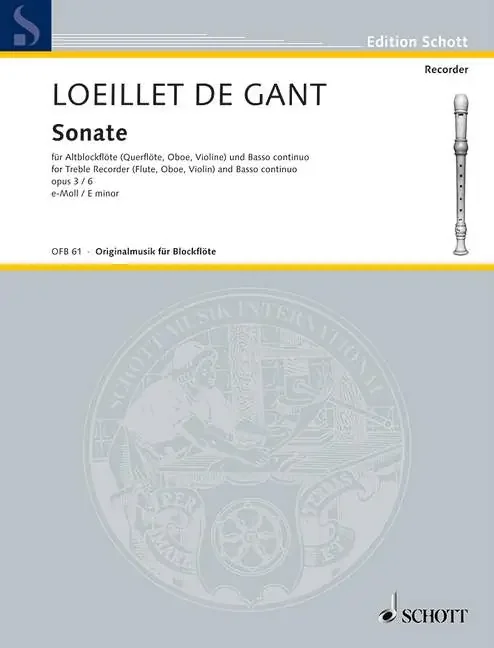 Loeillet de Gant Sonata in E Minor for Treble Recorder and Basso Continuo