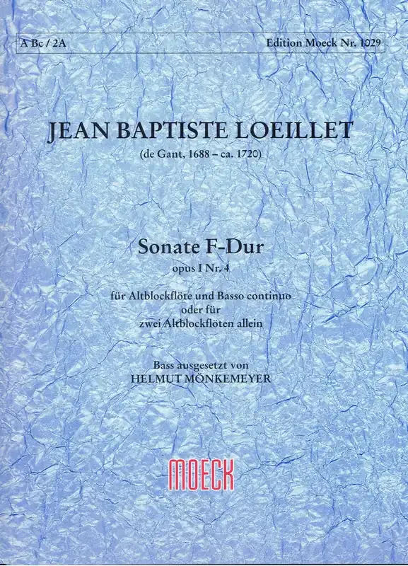 Loeillet Sonata in F Major for Treble Recorder and Basso Continuo