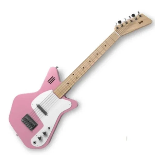 Loog Pro VI Electric Guitar with Built-In Amplifier – Pink (LGPRVIEM)