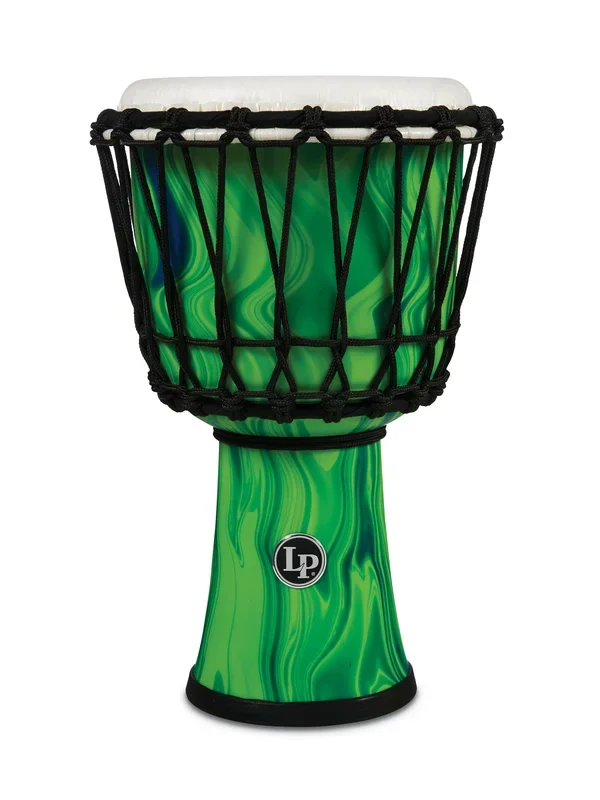 LP 7″ Rope Tuned Circle Djembe with Perfect-Pitch Head – Green Marble