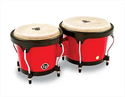 LP Aspire 6.75″/8″ Bongos Red with Black Hardware
