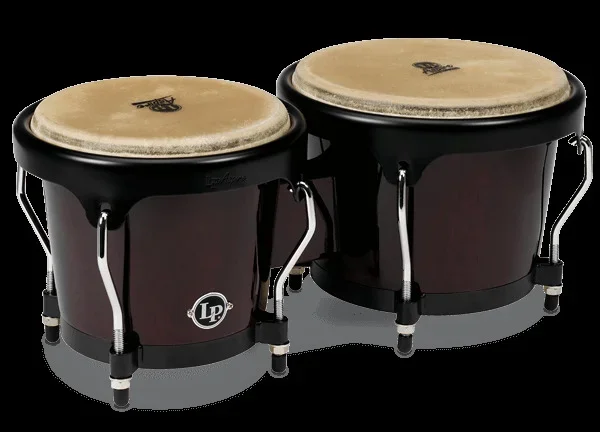 LP Aspire Accent Wood Bongos Dark Wood/Chrome