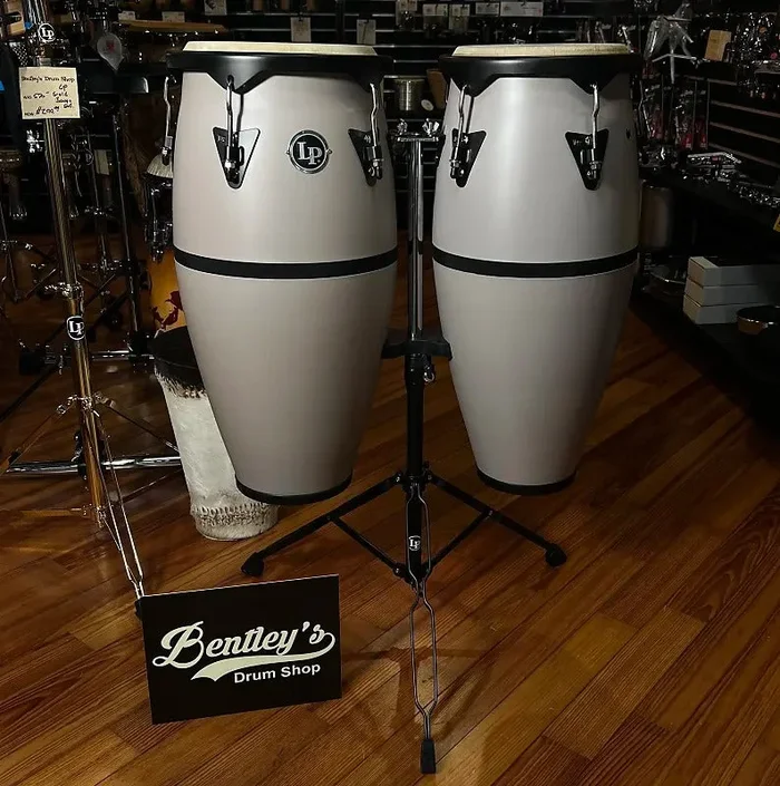 LP Latin Percussion LP646D-SG Discovery Series 10/11 ” Conga Set Pair in Slate Grey w/ Stand