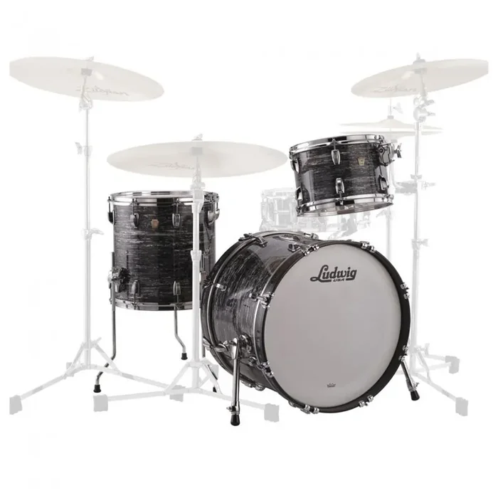 Ludwig Classic Maple Drum Kit Shell Pack, Vintage Black Oyster