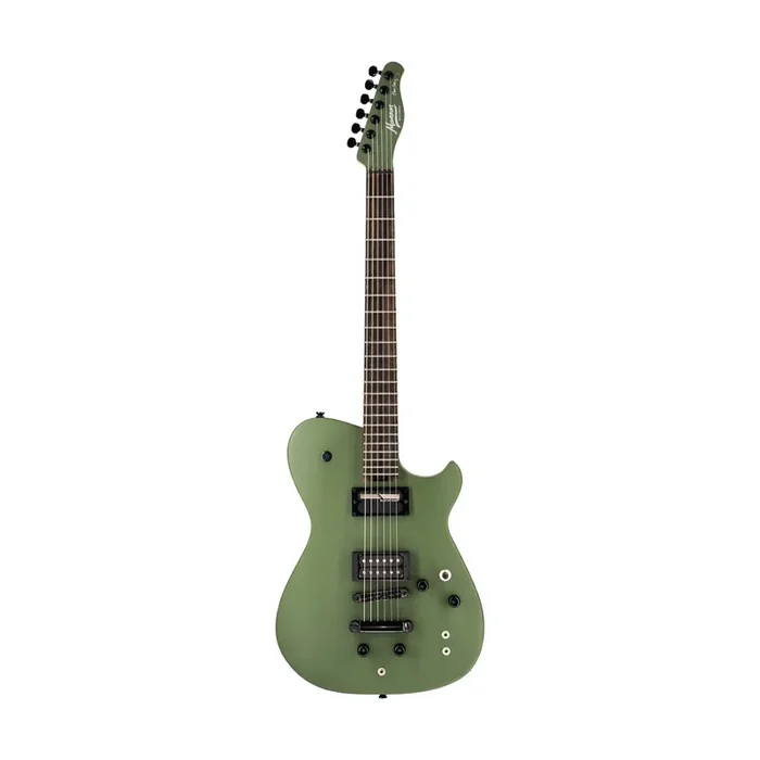 Manson Guitar Works Meta Series MBM-2 Sustainiac/Fuzz Factory Electric Guitar, Satin Olive Green