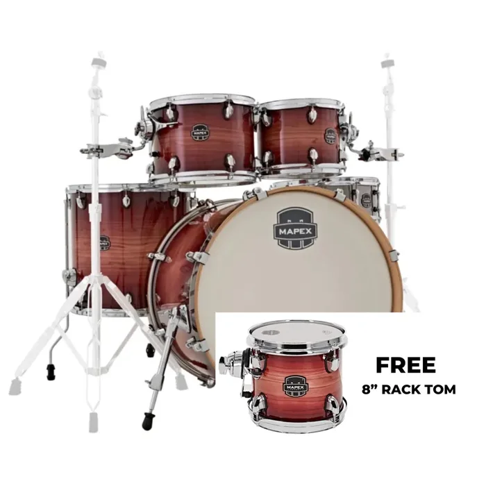 Mapex Armory Drum Kit 5pc 22″ Rock – Redwood Burst *FREE 8” TOM*