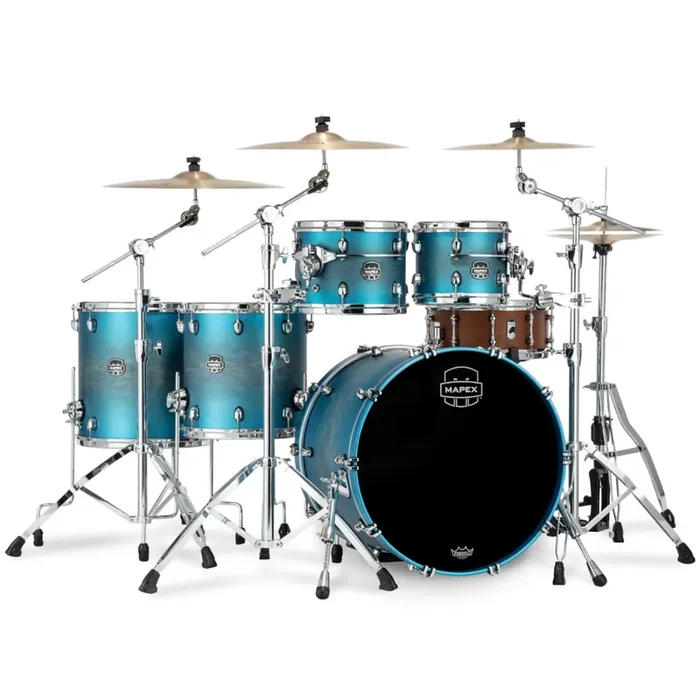 Mapex Saturn Evolution Birch Hybrid Drum Kit Shell Pack 6pc 22″ – Exotic Azure Burst