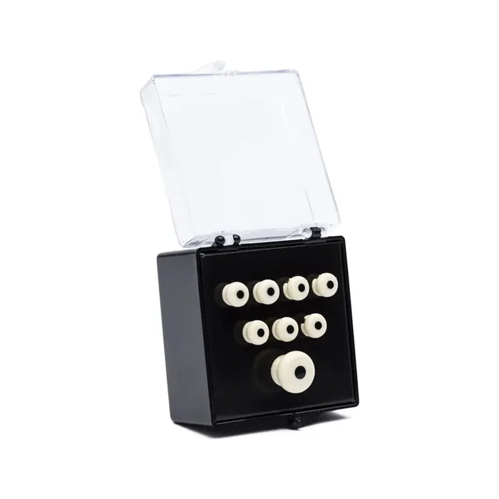 Martin 18APP28 Inlaid Bridge and Endpins, White/Black, Set of 8