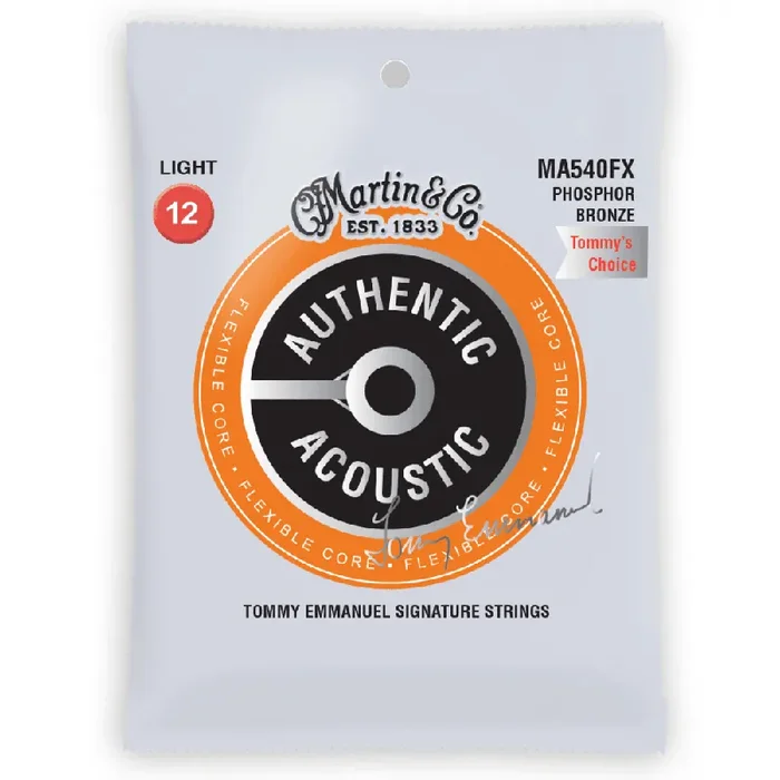 Martin Authentic Acoustic Flexible Core 12-54 Tommy Emmanuel Signature Acoustic Guitar Strings