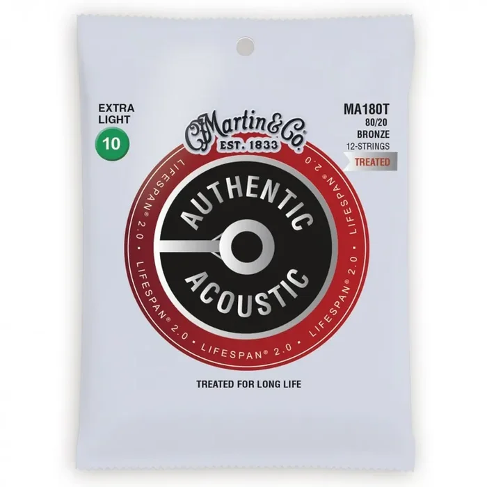 Martin Authentic Acoustic LifeSpan 80/20 Bronze 12-String 10-47 Acoustic Guitar Strings