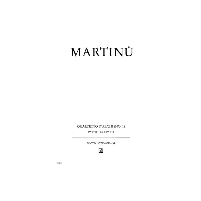 Martin?, Bohuslav – 1. String quartet H 117