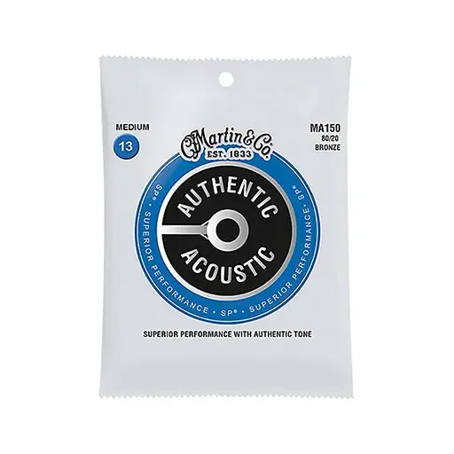 Martin MA150 Authentic Acoustic SP 80/20 Bronze Acoustic Guitar Strings, Medium, 13-56