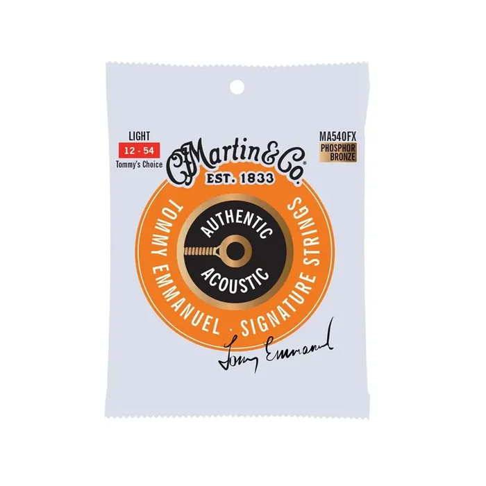 Martin MA540FX Tommys Choice Authentic Acoustic Flexible Core Phosphor Bronze Acoustic Guitar Strings, Light, 12-54