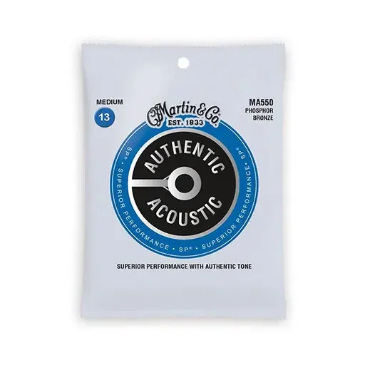 Martin MA550 Authentic Acoustic SP Phosphor Bronze Acoustic Guitar Strings, Medium, 13-56