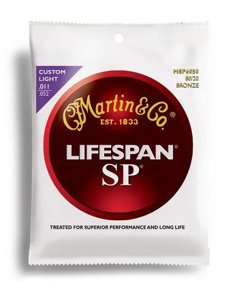 Martin SP Lifespan 80-20 Bronze Custom Light Guitar String Set (11-52)