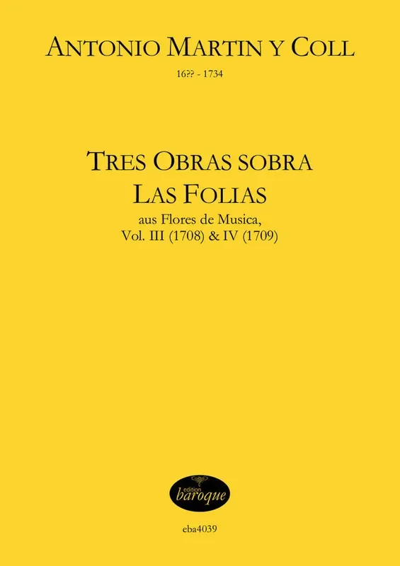 Martin Y Coll Tres Obras sopra Las Follias