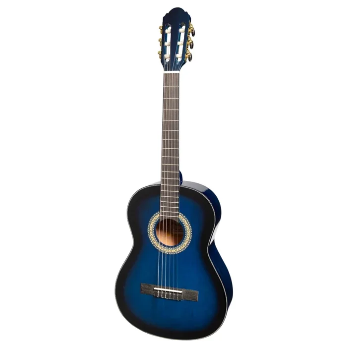 Martinez ‘Slim Jim’ G-Series 3/4 Size Classical Guitar with Built-in Tuner (Blue-Gloss)