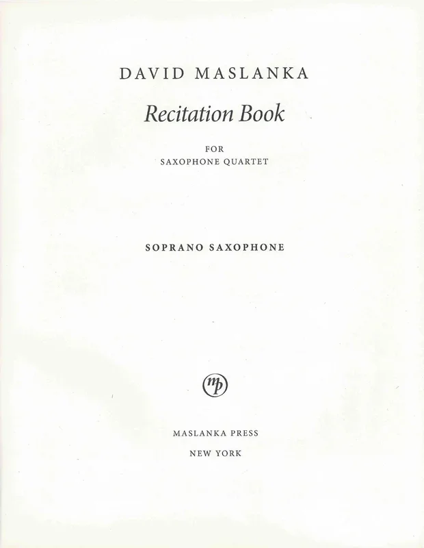 Maslanka: Recitation Book