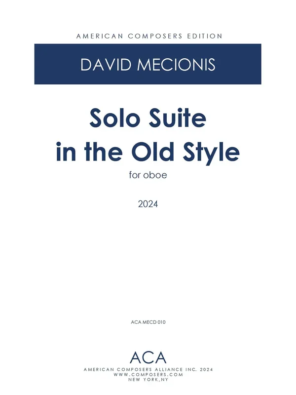 Mecionis: Solo Suite in the Old Style