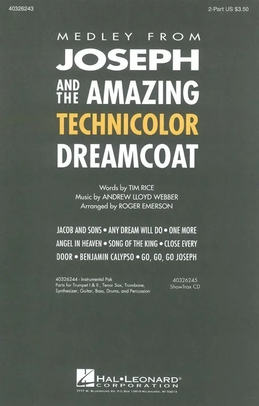 Medley From Joseph Technicolor Dreamcoat 2 Part
