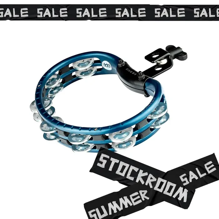 MEINL ABS PLASTIC MOUNTABLE DOUBLE ROW TAMBOURINE ALUMINIUM JINGLES, BLUE