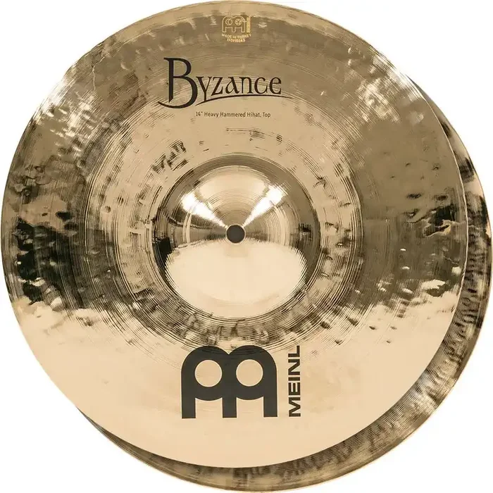 Meinl Byzance Brilliant 14″ Heavy Hammered Hi Hat Cymbals B14HHH-B