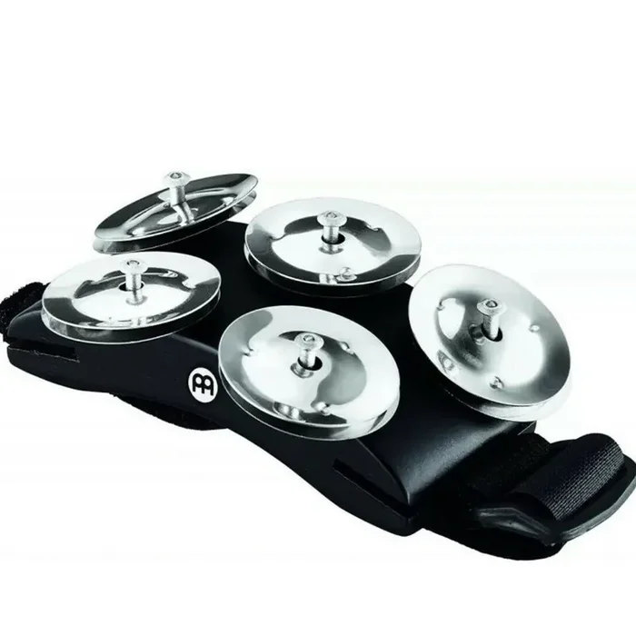 Meinl CFT5-BK Cajon Foot Tambourine with Stainless Steel Jingles