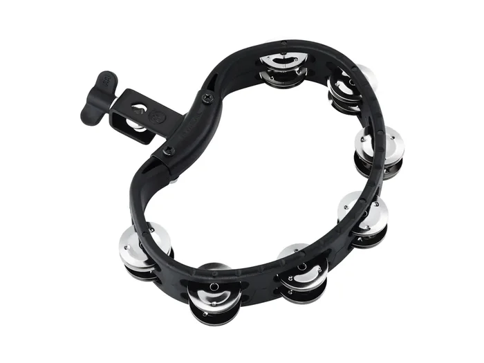 Meinl (HTMT2BK) Mountable ABS Tambourine – Stainless Steel Jingles – Black