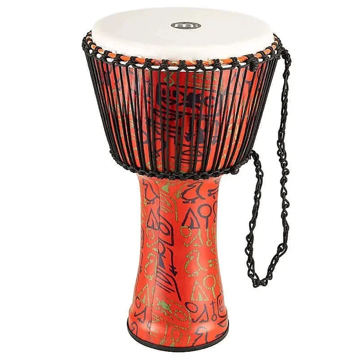 Meinl PADJ1-XL-F 14 ” Travel Series Pharaoh’s Script Rope Tuned Djembe w/ Synthetic Head