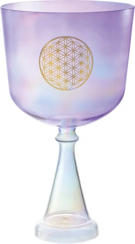 Meinl Sonic Energy Crystal Singing Chalice, 8″/20 cm, Note F3, Purple, Heart Chakra, Flower of Life