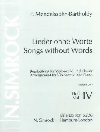 Mendelssohn : Songs Without Words: 4: Cello & Piano