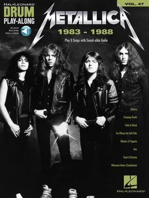 Metallica 1983-1988 Drum Playalong V47 Bk/OLA