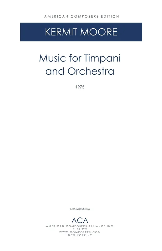 Moore: Music for Timpani and Orchestra