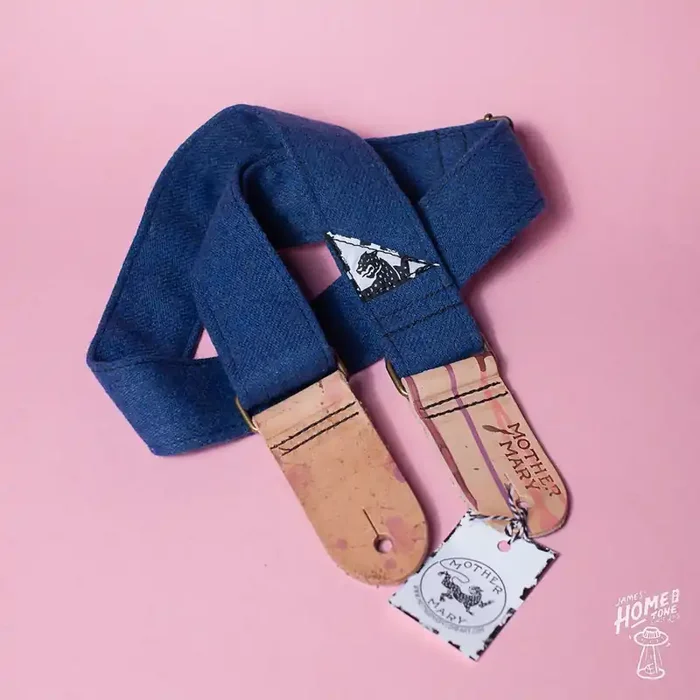 Mother Mary Company handmade guitar strap – ‘Cool Hand Blue‘