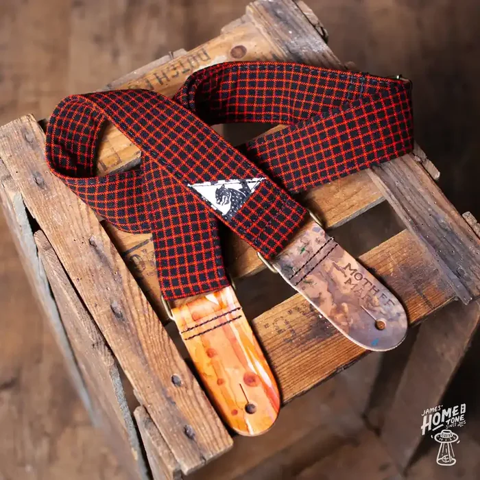 Mother Mary Company handmade guitar strap – ‘Kevin Garnet‘