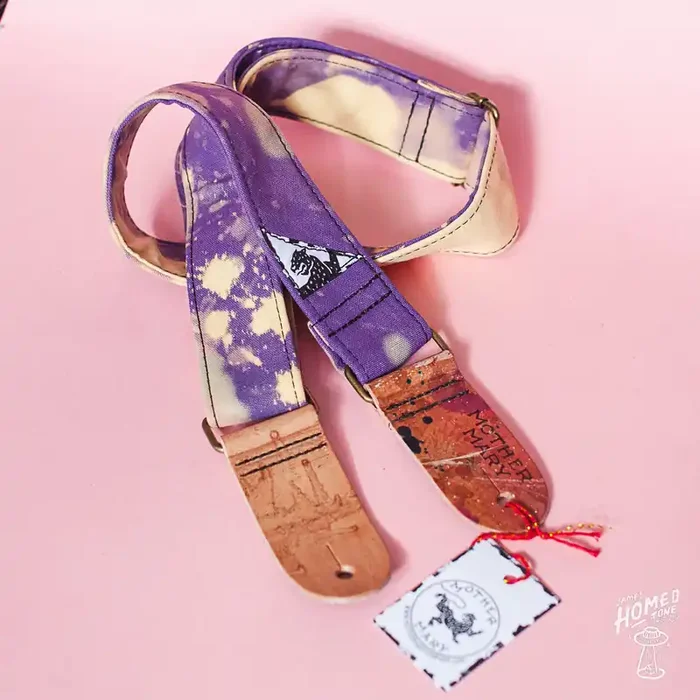 Mother Mary Company handmade guitar strap – ‘Purple Bleached‘