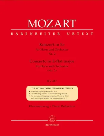 Mozart : Horn Concerto No.2 Eb Major KV417: French Or Tenor Horn & Piano (Barenreiter)