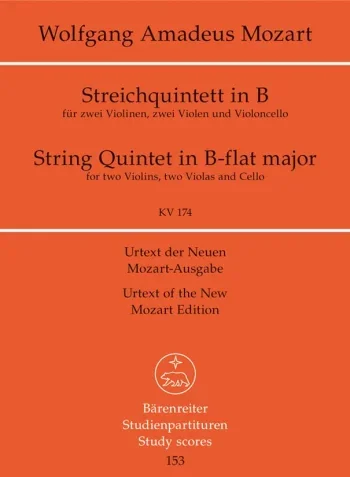 Mozart : String Quintet B flat maj K.174 (Urtext). Study score (Barenreiter)