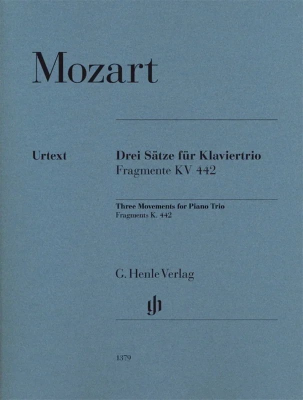 Mozart: Three Movements for Piano Trio K 442 Score & Parts