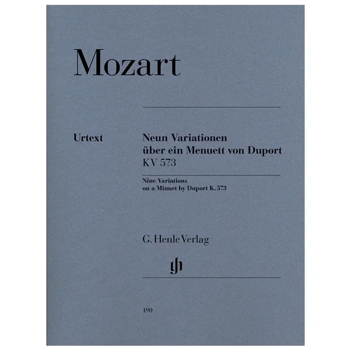 Mozart, Wolfgang Amadeus – 9 Variations on a Minuet by Duport KV 573
