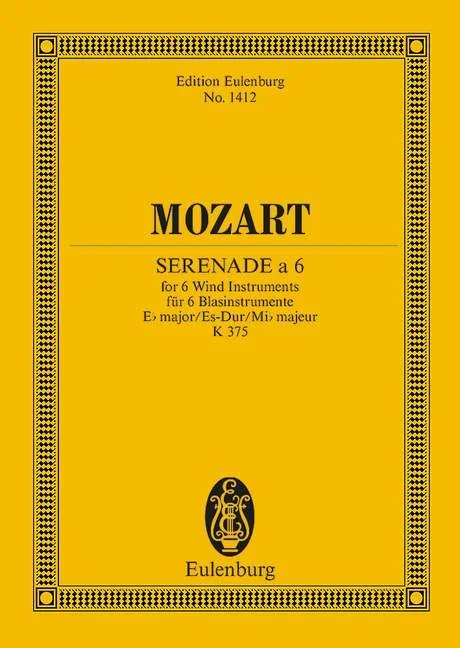 Mozart, Wolfgang Amadeus : Mozart, Wolfgang Amadeus : Serenade a 6 Eb major, – 2 clarinets, 2 horns and 2 bassoons – Schott Di