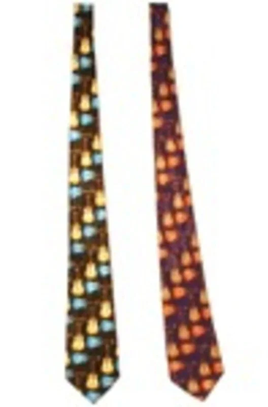 Music Tie Acoustic Guitar Blue