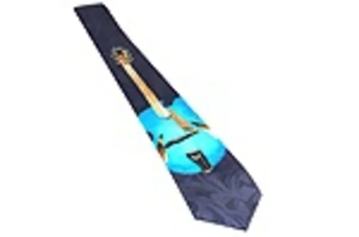 Music Tie Electric Guitar Blue