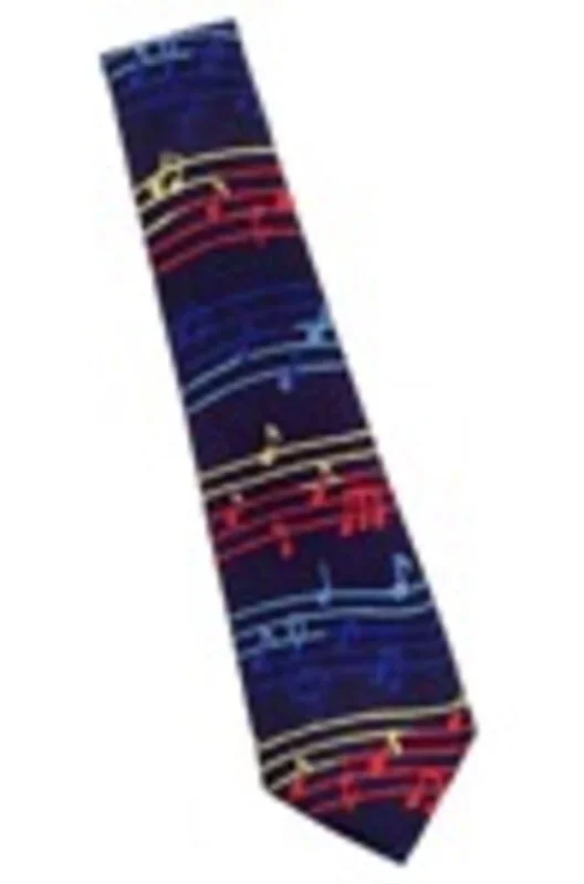 Music Tie Rainbow Staff Blue