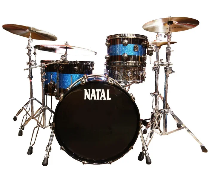 Natal ‘The Originals’ Split Lacquer TRC 4-Piece Maple Shell Pack in Black Sparkle/Blue Sparkle