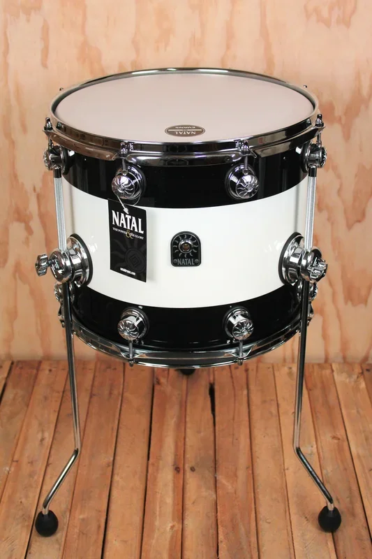 Natal Cafe Racer 14 ” x 12 ” Floor Tom, Black and White Split