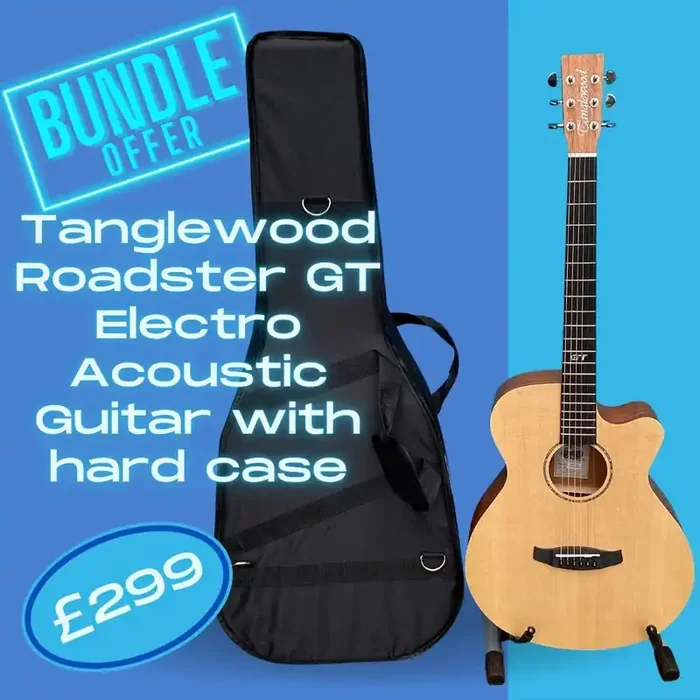 New Tanglewood Roadster Electro Acoustic Guitar with Hard Case bundle