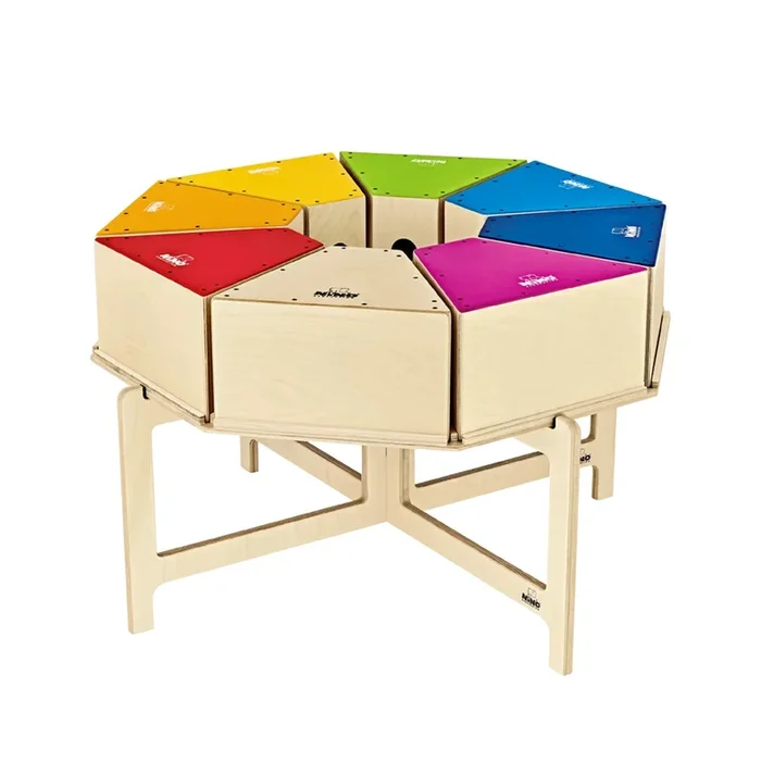 NINO Deluxe classroom cajon 8-piece set with wooden baseplate