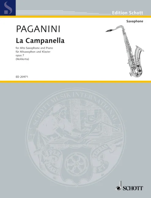 Paganini, Niccolò : Paganini, Niccolò : La Campanella, (Short Version) – alto saxophone and piano – Schott Digital