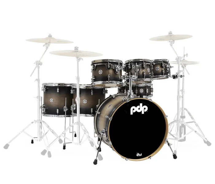 PDP By DW Concept Maple 22 ” 7PC Shell Pack in Satin Charcoal Burst